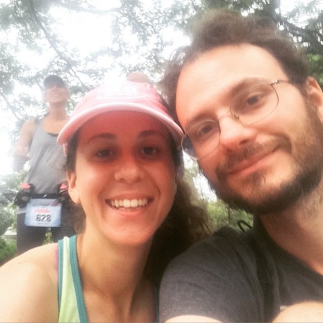 Frank and I at the start line. I was pretty nervous. 