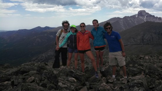 My friends and I at the top of Hallett Peak!